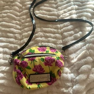Betsey Johnson yellow and pink mini floral crossbody bag